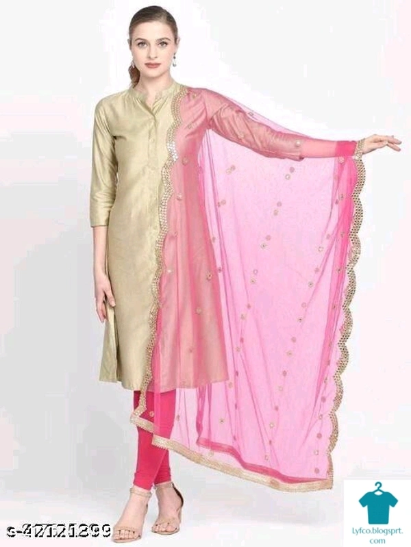 Checkout this latest DupattasProduct Name: *Ravishing Attractive Women Dupattas*Fabric: Super NetPattern: EmbellishedMultipack: 1Sizes:Free Size (Length Size: 2.35 m) Country of Origin: India - Free size