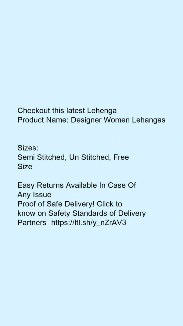Product Name: *Designer Women Lehangas * - size- Free size