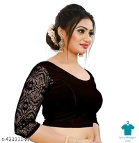 Product Name: *Stylus Women Blouses*Fabric: LycraFabric: LycraSleeve Length: Three-Quarter Sleeves - size- L, colour- black