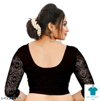 Product Name: *Stylus Women Blouses*Fabric: LycraFabric: LycraSleeve Length: Three-Quarter Sleeves - size- L, colour- black
