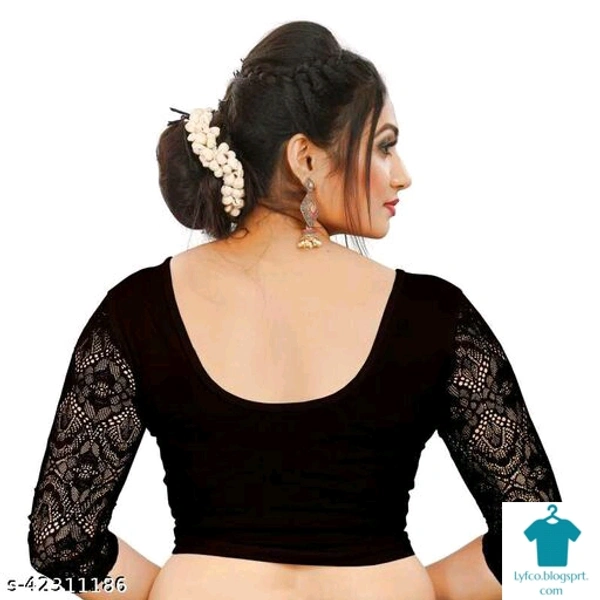 Product Name: *Stylus Women Blouses*Fabric: LycraFabric: LycraSleeve Length: Three-Quarter Sleeves - size- L, colour- black