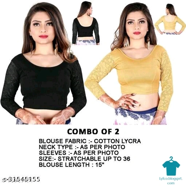 Product Name: *Stylo Women Blouses*Fabric: LycraFabric: Lycra - size- 38