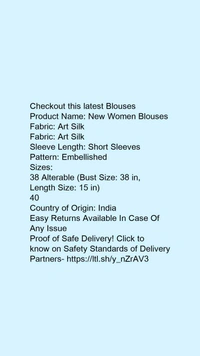 Product Name: *New Women Blouses*Fabric: Art SilkFabric: Art SilkSleeve Length: Short SleevesPattern: Embellished - colour- light yellow