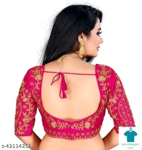 Product Name: *Amrutam Fashion Designer Studio Designer Silk White Color Embroidery Ready made Blouse Piece *Fabric: SilkFabric: SilkSleeve Length: Short SleevesPattern: Embroidered - colour- Pink, size- 38
