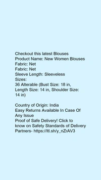 Product Name: *New Women Blouses*Fabric: NetFabric: NetSleeve Length: Sleeveless - colour- black, size- 38