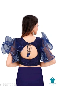Product Name: *Classic Women Blouses*Fabric: NetFabric: NetSleeve Length: Shoulder StrapPattern: Dyed/ Washed - colour- Maroon, size- 32