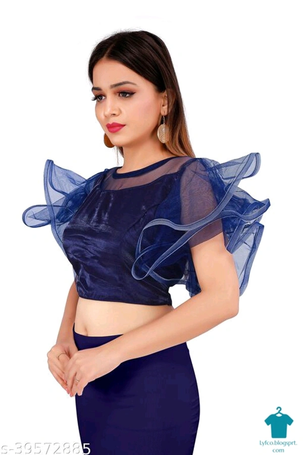 Product Name: *Classic Women Blouses*Fabric: NetFabric: NetSleeve Length: Shoulder StrapPattern: Dyed/ Washed - colour- Red, size- 38