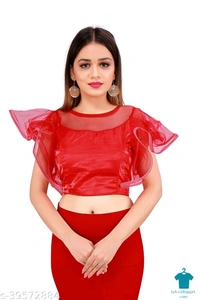 Product Name: *Classic Women Blouses*Fabric: NetFabric: NetSleeve Length: Shoulder StrapPattern: Dyed/ Washed - colour- Yellow, size- 40