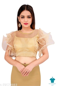 Product Name: *Classic Women Blouses*Fabric: NetFabric: NetSleeve Length: Shoulder StrapPattern: Dyed/ Washed - colour- Yellow, size- 40