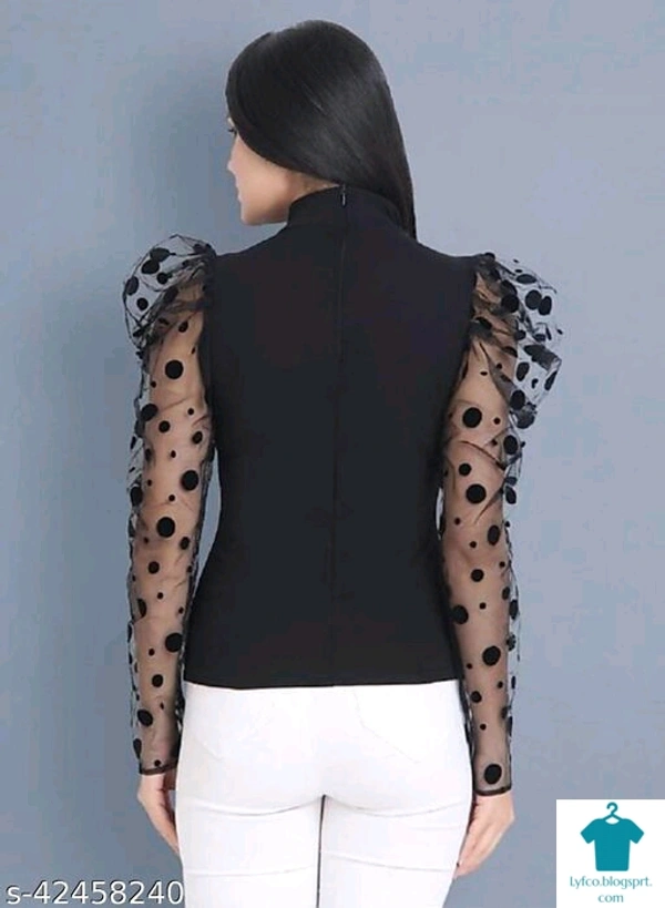 Product Name: *Classic Modern Women Tops & Tunics*Fabric: LycraSleeve Length: Long SleevesPattern: SolidMultipack: 1 - size- M