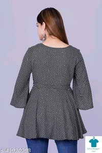 Product Name: *womens Rayon Printed top*Fabric: RayonSleeve Length: Three-Quarter SleevesPattern: PrintedMultipack: 1 - size- S