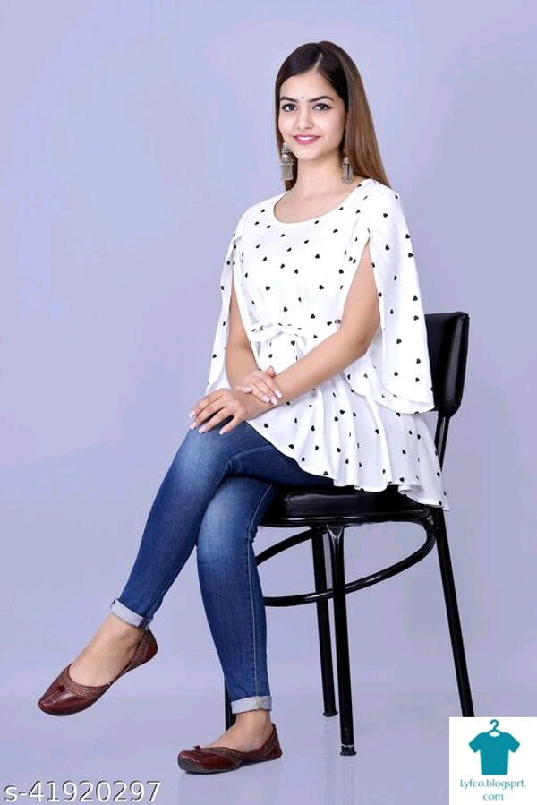 Product Name: *womens Rayon Printed top*Fabric: RayonSleeve Length: Three-Quarter SleevesPattern: PrintedMultipack: 1 - size- L