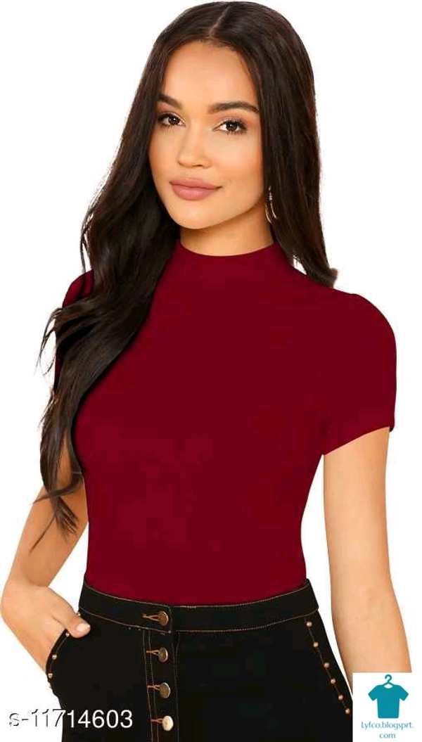 Product Name: *Women's Cotton High Neck Top*Fabric: Cotton BlendSleeve Length: Short SleevesPattern: SolidMultipack: 1 - size- XL