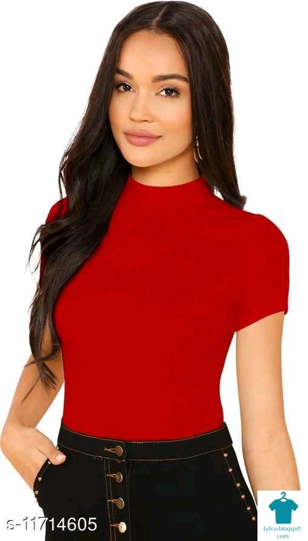 Product Name: *Women's Cotton High Neck Top*Fabric: Cotton BlendSleeve Length: Short SleevesPattern: SolidMultipack: 1 - size- XL