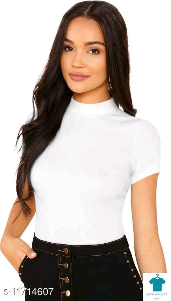 Product Name: *Women's Cotton High Neck Top*Fabric: Cotton BlendSleeve Length: Short SleevesPattern: SolidMultipack: 1 - size- XL
