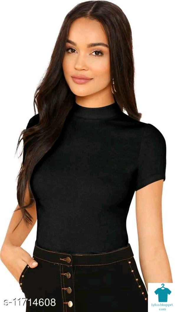 Product Name: *Women's Cotton High Neck Top*Fabric: Cotton BlendSleeve Length: Short SleevesPattern: SolidMultipack: 1 - size- XL
