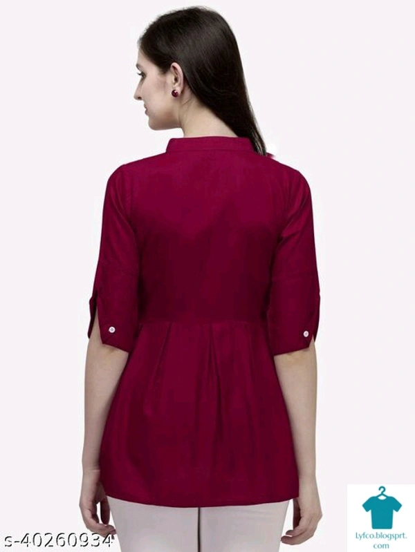 Product Name: *Pretty Fabulous Women Tops & Tunics*Fabric: RayonSleeve Length: Three-Quarter SleevesPattern: EmbroideredMultipack: 1 - size- XL