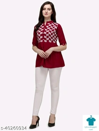 Product Name: *Pretty Fabulous Women Tops & Tunics*Fabric: RayonSleeve Length: Three-Quarter SleevesPattern: EmbroideredMultipack: 1 - size- XL