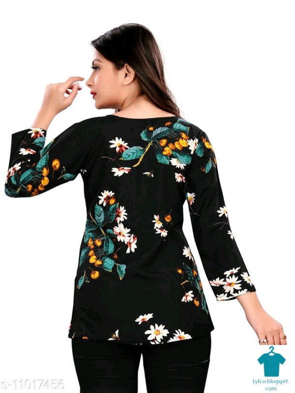 Product Name: *Kremiza Casual 3/4 Sleeve Printed Women Multicolor Top*Fabric: CrepeSleeve Length: Three-Quarter SleevesPattern: PrintedMultipack: 1 - size- L