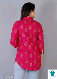Product Name: *Comfy Ravishing Women Tops & Tunics*Fabric: RayonSleeve Length: Three-Quarter SleevesPattern: PrintedMultipack: 1 - size- XXL, colour- light Blue