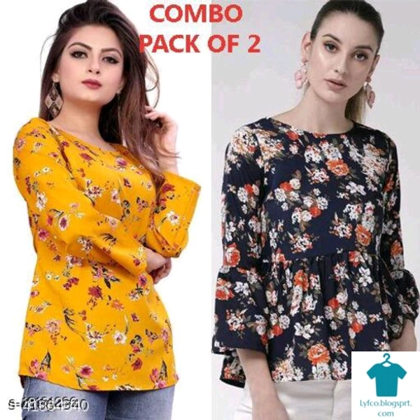 Sleeve Length: Three-Quarter SleevesPattern: Printed Multipack: 2 - size- M