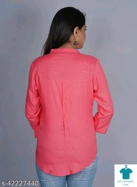 Product Name: *Fancy Latest Women Tops & Tunics*Fabric: RayonSleeve Length: Three-Quarter SleevesPattern: SolidMultipack: 1 - size- L