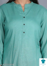Product Name: *Fancy Latest Women Tops & Tunics*Fabric: RayonSleeve Length: Three-Quarter SleevesPattern: SolidMultipack: 1 - size- L