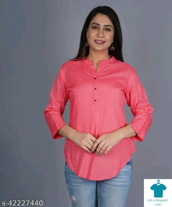 Product Name: *Fancy Latest Women Tops & Tunics*Fabric: RayonSleeve Length: Three-Quarter SleevesPattern: SolidMultipack: 1 - size- XL