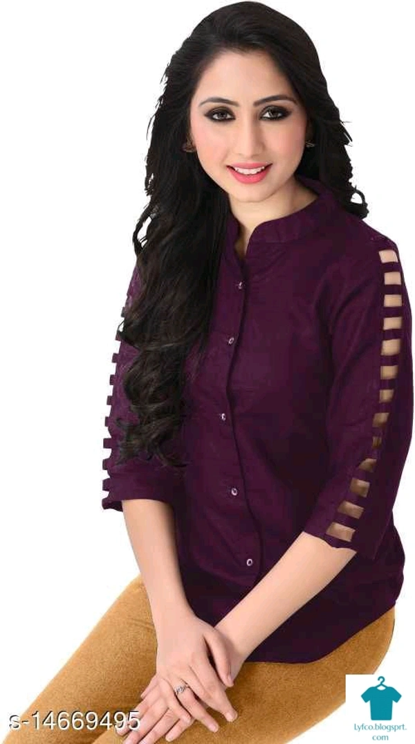 Product Name: *Casual Royal Side Cut Solid Women Top *Fabric: RayonSleeve Length: Three-Quarter SleevesPattern: SolidMultipack: 1 - size- XL