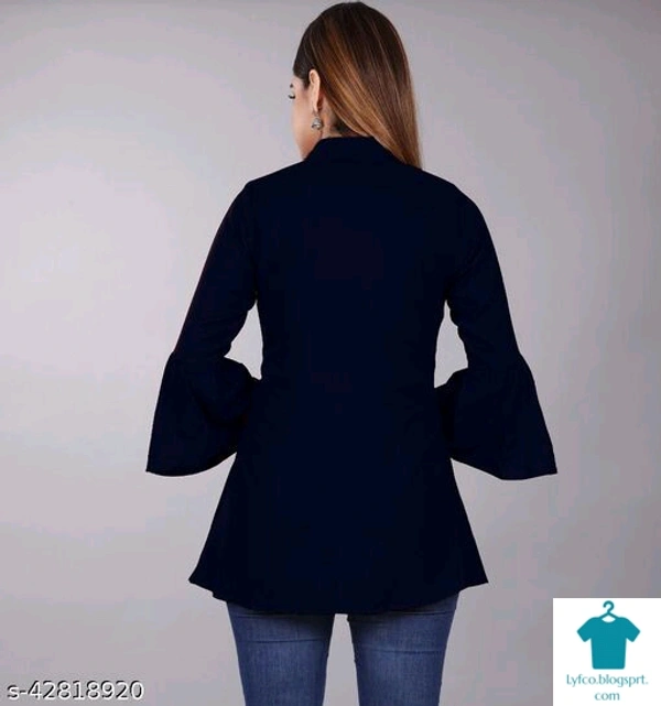 Product Name: *Pretty Elegant Women Tops & Tunics*Fabric: RayonSleeve Length: Three-Quarter SleevesPattern: EmbroideredMultipack: 1 - size- S