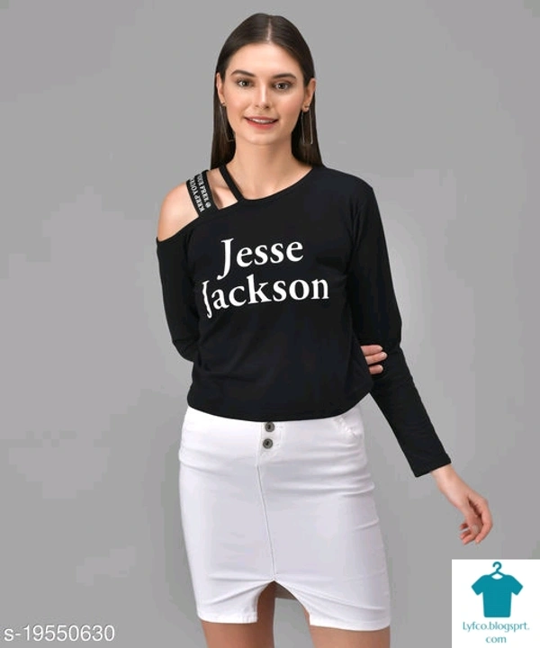 Product Name: *Black Jesse Jackson Printed Single Shoulder Full Sleeve Top*Fabric: ViscoseSleeve Length: Long SleevesPattern: PrintedMultipack: 1 - size- L