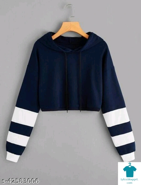 Product Name: *TRANDY WOMENS HOODIE FULL SLEEVE CROP TOP*Fabric: CottonSleeve Length: Long SleevesPattern: PrintedMultipack: 1 - size- S