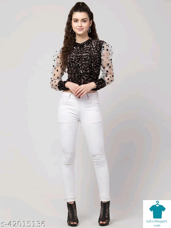 Product Name: *Comfy Sensational Women Tops & Tunics*Fabric: Cotton BlendSleeve Length: Long SleevesPattern: EmbellishedMultipack: 1 - size- XL