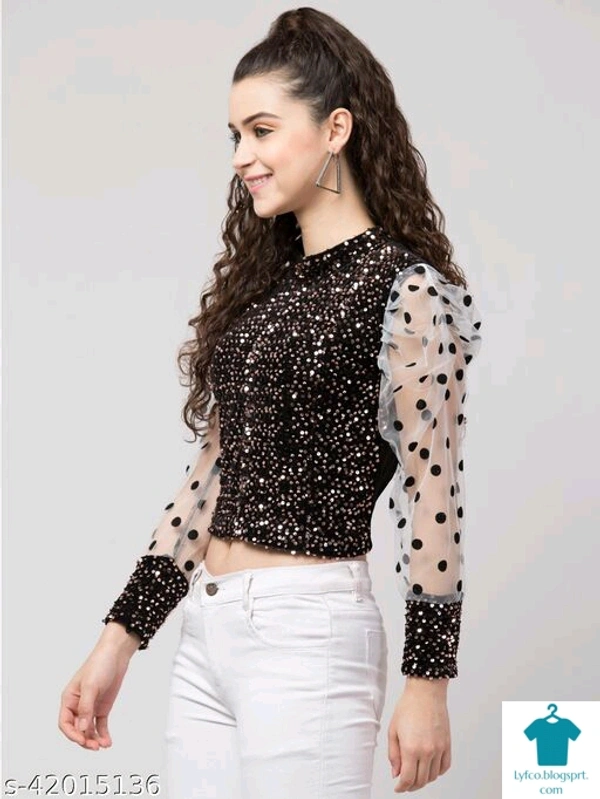 Product Name: *Comfy Sensational Women Tops & Tunics*Fabric: Cotton BlendSleeve Length: Long SleevesPattern: EmbellishedMultipack: 1 - size- XL