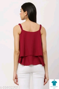 Product Name: *Ali Garments Solid Women Crop top*Fabric: Poly GeorgetteSleeve Length: SleevelessPattern: SolidMultipack: 1 - size- XL