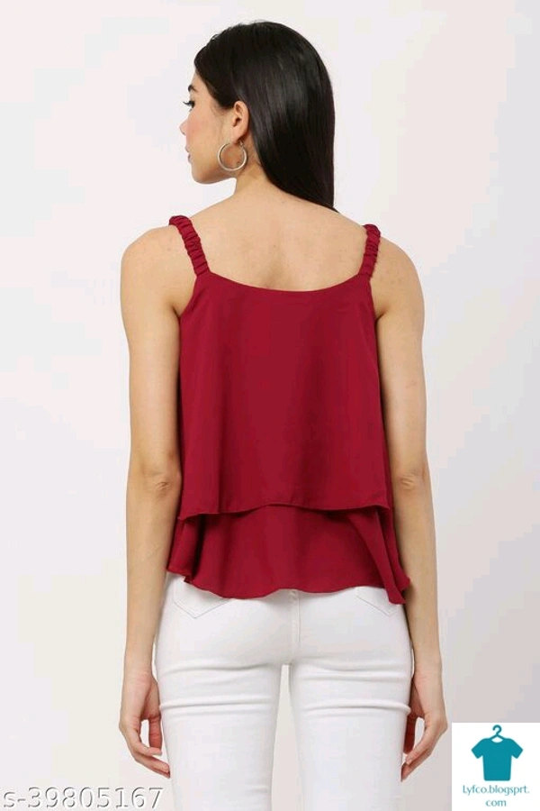 Product Name: *Ali Garments Solid Women Crop top*Fabric: Poly GeorgetteSleeve Length: SleevelessPattern: SolidMultipack: 1 - size- XL