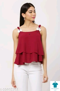 Product Name: *Ali Garments Solid Women Crop top*Fabric: Poly GeorgetteSleeve Length: SleevelessPattern: SolidMultipack: 1 - size- L