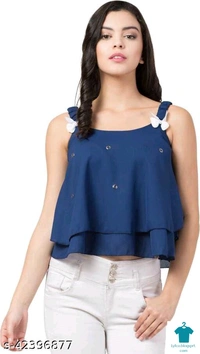Product Name: *Ali Garments Solid Women Crop top*Fabric: Poly GeorgetteSleeve Length: SleevelessPattern: SolidMultipack: 1 - size- L