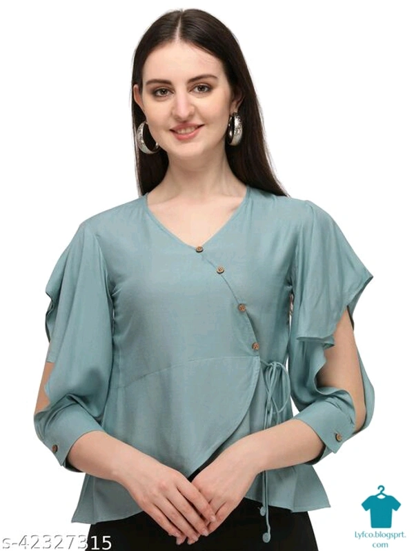 Product Name: *Comfy Fabulous Women Tops & Tunics*Fabric: RayonSleeve Length: Three-Quarter SleevesPattern: SolidMultipack: 1 - size-  M