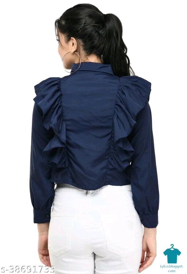 Product Name: *Trendy Sensational Women Tops & Tunics*Fabric: CrepeSleeve Length: Three-Quarter SleevesPattern: SolidMultipack: 1 - size- M