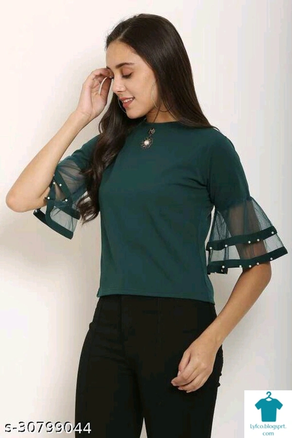 Product Name: *Comfy Sensational Women Tops & Tunics*Fabric: Net - size- XL