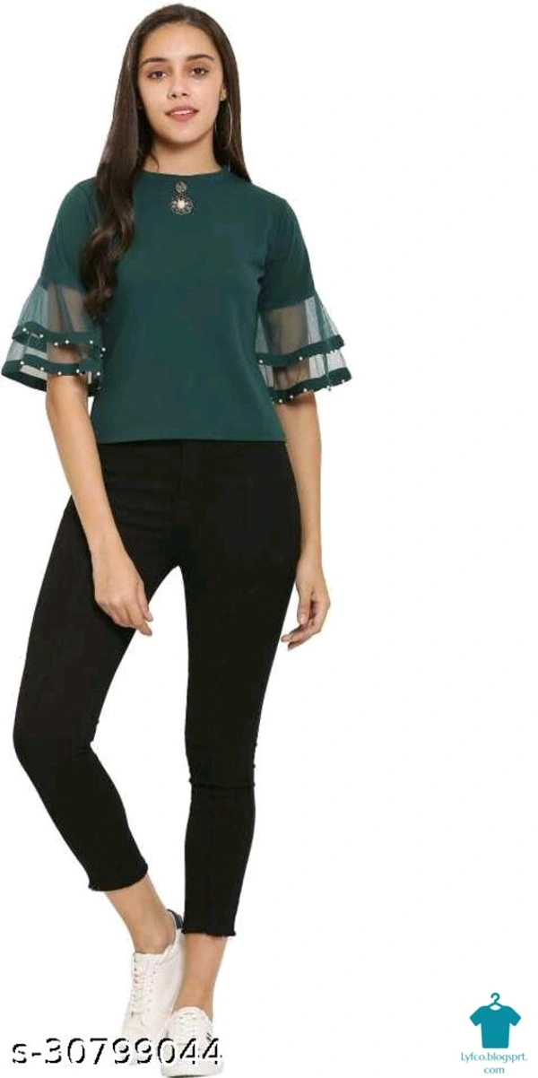 Product Name: *Comfy Sensational Women Tops & Tunics*Fabric: Net - size- XXL