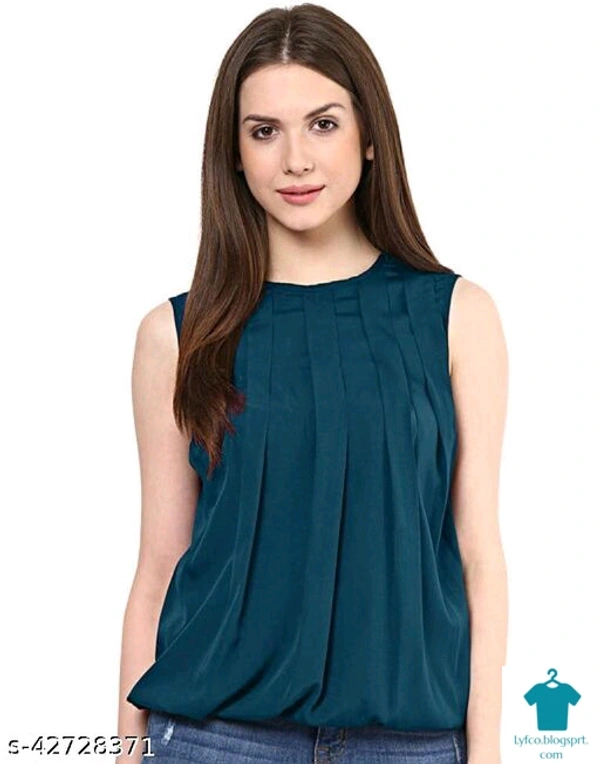 Product Name: *Pretty Designer Women Tops & Tunics*Fabric: GeorgetteSleeve Length: SleevelessPattern: SolidMultipack: 1 - size- XL