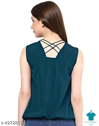 Product Name: *Pretty Designer Women Tops & Tunics*Fabric: GeorgetteSleeve Length: SleevelessPattern: SolidMultipack: 1 - size- XL