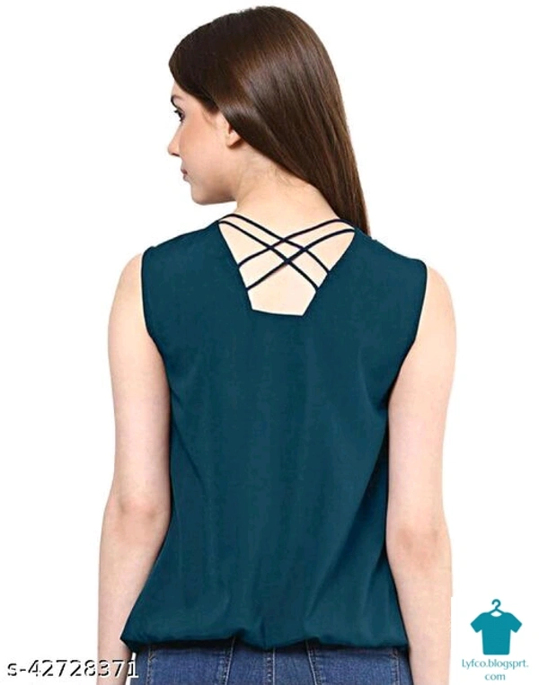 Product Name: *Pretty Designer Women Tops & Tunics*Fabric: GeorgetteSleeve Length: SleevelessPattern: SolidMultipack: 1 - size- XL