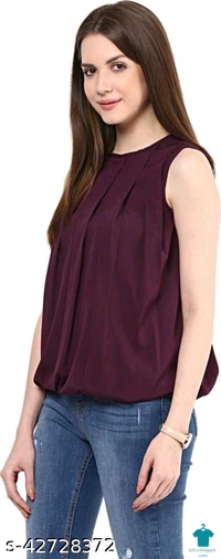 Product Name: *Pretty Designer Women Tops & Tunics*Fabric: GeorgetteSleeve Length: SleevelessPattern: SolidMultipack: 1 - size- XL