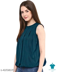 Product Name: *Pretty Designer Women Tops & Tunics*Fabric: GeorgetteSleeve Length: SleevelessPattern: SolidMultipack: 1 - size- XL