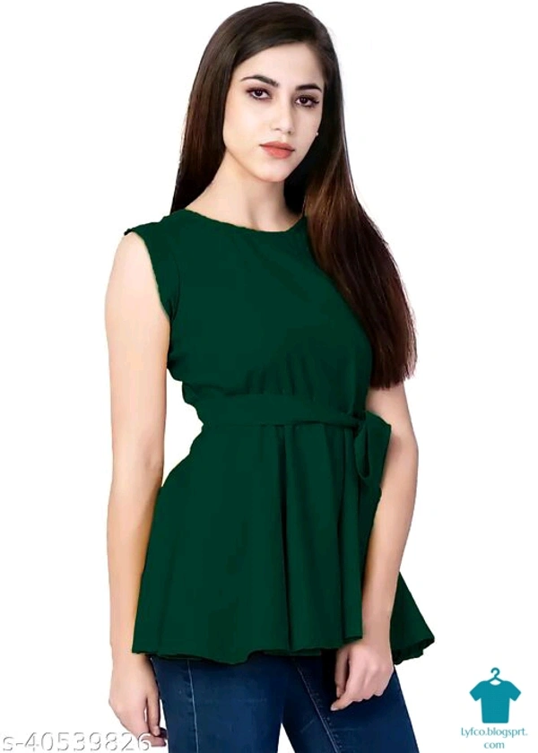 Product Name: *Comfy Latest Women Tops & Tunics*Fabric: RayonSleeve Length: Short SleevesPattern: SolidMultipack: 1 - size- S