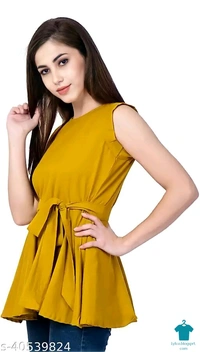Product Name: *Comfy Latest Women Tops & Tunics*Fabric: RayonSleeve Length: Short SleevesPattern: SolidMultipack: 1 - size- S