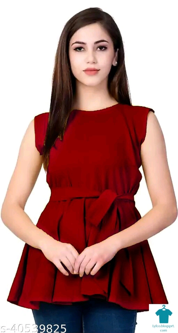 Product Name: *Comfy Latest Women Tops & Tunics*Fabric: RayonSleeve Length: Short SleevesPattern: SolidMultipack: 1 - size- XL